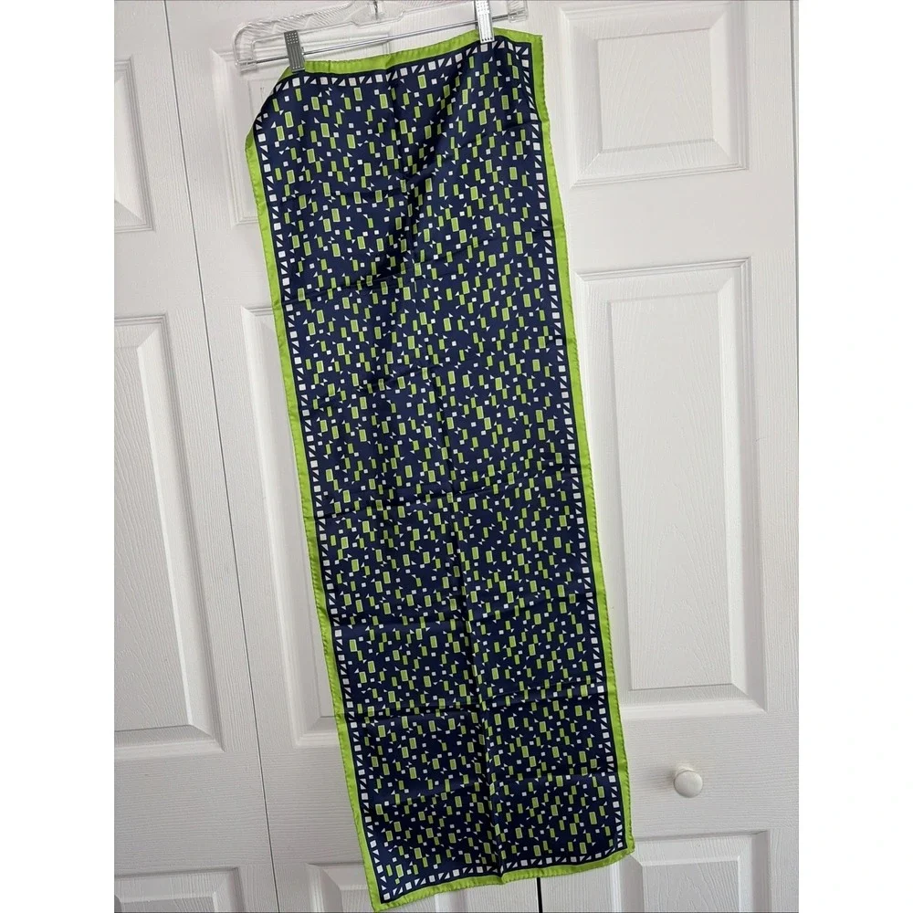 Lady‎ Heritage Geometric Print Scarf Womens Mod Japan Rolled Hem Retro